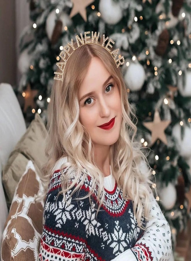 Gosuoa Happy New Year Headbands for Women, Rhinestone New Years Eve Headband, New Years Hair Accessories - Image 5